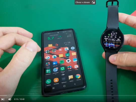 Glykémie na hodinkách s Wear OS 3+ (Samsung Galaxy Watch4) pro Dexcom G6 a xDrip+ - video Petra Mlejnka